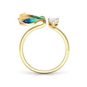 Anello Apribile a Forma di Ali di Farfalla per Donne, Regolabile, Elegante, Accessorio di Moda per Uso Quotidiano - Product Image 2