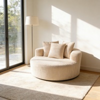 Vente en gros directe usine : Fauteuil-canapé rond individuel relaxant, compressé sous vide, style crème, pour chambre et salon