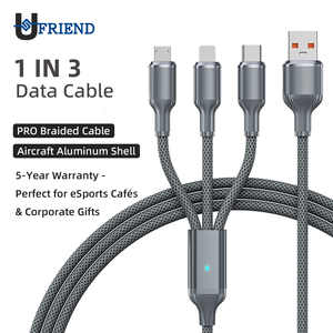 Cable de Carga Rápida 3 en 1 con Trenzado de Nailon, Cable de Datos con Carga Rápida de 3A, Compatible con IOS, Personalización de Banco de Energía para Teléfono Móvil - Product Image 6