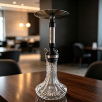 Chicha Arabe de Luxe en Alliage d'Aluminium Laqué Miroir 40cm avec LED Intégrée – Durable, Écologique, Portable, Idéale pour les Voyages et Cadeau