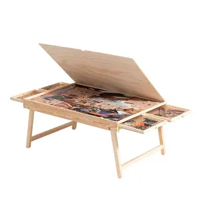 Offre Spéciale portable 4 tiroirs pliant en bois Puzzle Board Jigsaw Puzzle Table avec couvercle