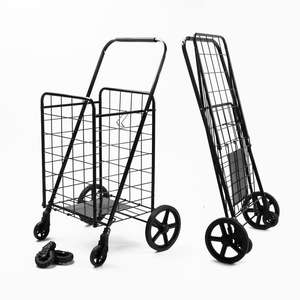 Chariot de courses pliable portable de 80 kg, chariot de courses pliable en métal léger pour les escaliers et les trottoirs - Product Image 2