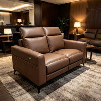 Canapé inclinable deux places pour salon, mobilier de cinéma maison avec panneau de commande latéral