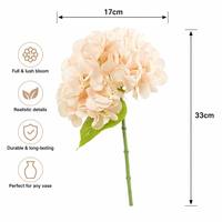 Bunga Hydrangea Sutra Realistis Kelas Atas, Hiasan Meja Modern, Biru Muda Putih, untuk Natal dan Hari Valentine