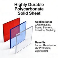 Plaque en polycarbonate massif transparent 8mm 2100mm 4mm 6mm anti-rayures pour revêtements