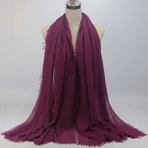 Foulard de tête 35 couleurs en stock Printemps-Été pour femme, châle pashmina, hijab, écharpe de mode en coton et polyester mélangé, vente en gros - Product Image 6