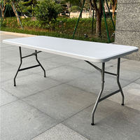 Table Pliante d'Extérieur Rectangulaire en Plastique pour Traiteur, Banquet, Pique-nique – 5 Pieds, 6 Pieds, 8 Pieds