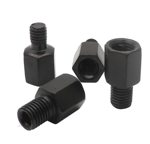 Une paire d'adaptateurs de rétroviseur noir M10 M8, boulons de conversion de rétroviseur de <span class=keywords><strong>moto</strong></span> - Product Image 1