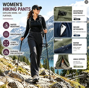 Saikai <span class=keywords><strong>Damen</strong></span> Hellgraue Wanderhose Wasserabweisend 4-Wege-<span class=keywords><strong>Stretch</strong></span> Outdoor-Hose Individuelles Logo OEM Großhandel Mengenrabatt - Product Image 4