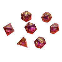 Lot de 7 dés polyédriques personnalisables en résine RPG Dragon Dungeon DND Taille standard Logo personnalisé écologique Rôle D & D