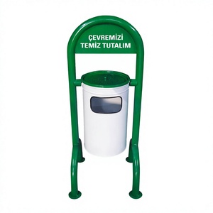 Poubelle extérieure ronde de luxe en acier inoxydable de haute qualité, écologique, pour parcs et jardins – Meilleur produit en promotion - Product Image 1