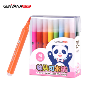 Marcadores de Arte Genvana con Logotipo Personalizado, Marcadores de Tinta a Base de Agua para <span class=keywords><strong>Dibujo</strong></span> <span class=keywords><strong>Artístico</strong></span>, Punta de Pincel de Fibra Suave, Multicolor, 24 Piezas, Bolígrafo de Acuarela - Product Image 1