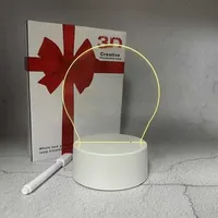 Tableau blanc en acrylique, tableau de notes créatif, lettre d'amour USB, lampe de nuit LED 3D, tableau de messages avec stylo