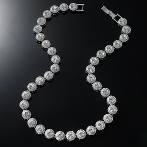 Collar Circular con Incrustaciones de Diamantes de Imitación, Estilo Hiphop Clásico, Chapado en Oro, Cadena de Aleación para Hombre, Joyería de Moda - Product Image 3