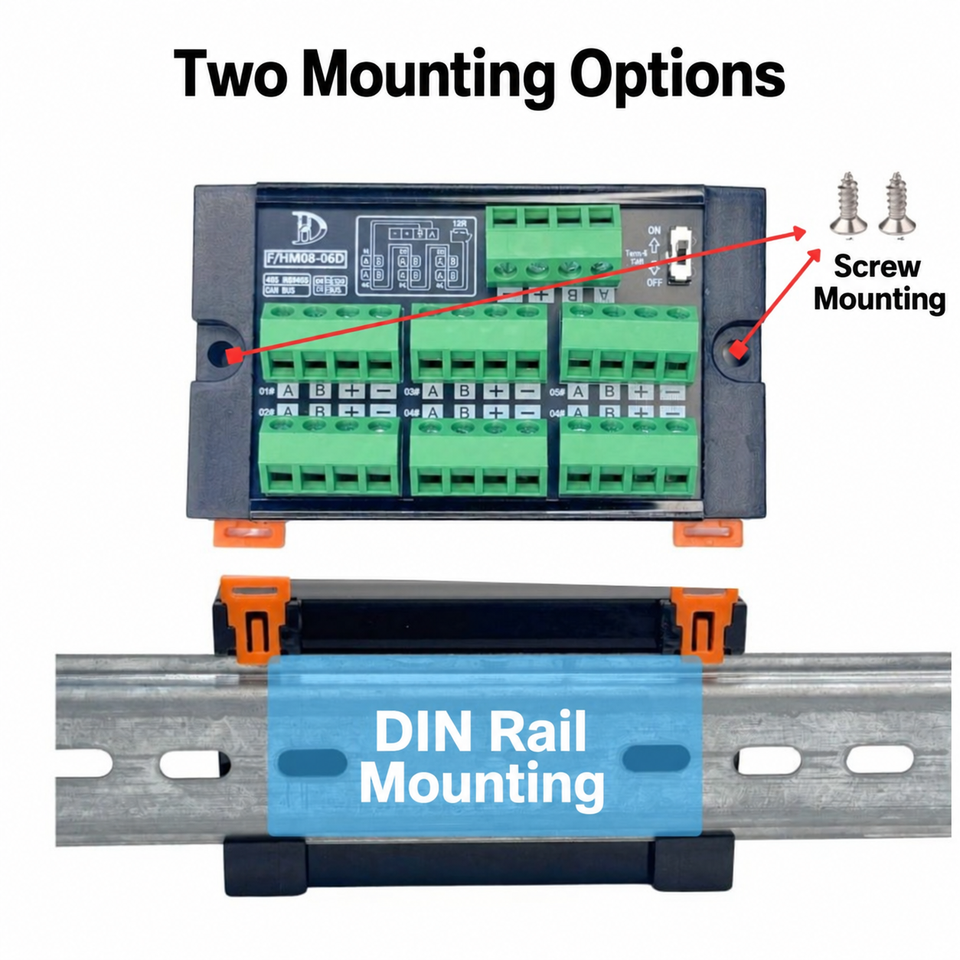 Rs485 Distribution Din Rail Mount Terminal Block 4 In Multiple Out ...