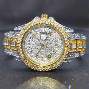 Montre mécanique Moissanite de luxe en diamant avec testeur de diamant 100% passes Chaîne glacée Diamètre du cadran 43mm Style d'affaires Hip Hop - Product Image 3