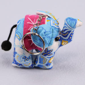 Porte-clés Animal en peluche jouets sac pendentif porte-clés éléphant porte-clés en peluche Thai tissu Art éléphant porte-clés broderie éléphant - Product Image 3