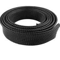 Funda de malla trenzada de PET de alta densidad para cables de audio Hi-Fi, expandible, para protección de cables de audiófilos