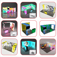 Stand d'exposition modulaire 3x3m avec comptoir et armoire de rangement - Prix usine