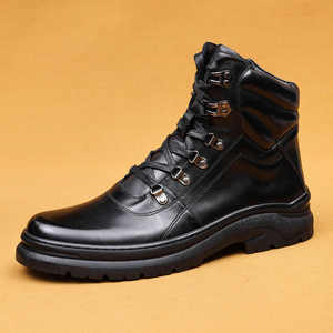 Bottes d'automne classiques en cuir véritable imperméables, conçues par des designers de luxe, légères, confortables, chaudes, parfaites pour la marche - Product Image 2