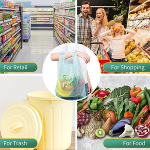 Thank You Customized PE T-Shirt Shopping <b>Bags</b> with Handle for Small Business Retail <b>Packaging</b> - Product Image 2