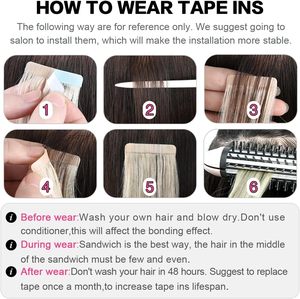 SUYYA Extensiones de <span class=keywords><strong>Cabello</strong></span> con Cinta Clip, <span class=keywords><strong>Cabello</strong></span> Humano Europeo Remy, 20 Piezas, 100g, Máquina de Trama de Piel Recta sin Costuras, Trama Doble, 18 - Product Image 6