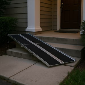 Rampa de acceso plegable antideslizante de aluminio de 10 pies para escalones y puertas - Product Image 2