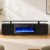 Support TV avec Télécommande, Effet Cristal, Minuteur Chauffant et Cheminée Électrique pour Salon