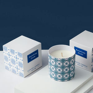 AIKUN Bougie parfumée à la cire de soja et à l'aromathérapie, au design de bohême bleu moderne, pour la décoration de la maison - Product Image 2