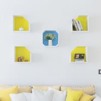 Aan De Muur Gemonteerde Zeshoekige Zwevende Planken, Houten Wandorganizer Hangende Plank Voor Huisdecor, Set Van 3,