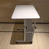 Table d'appoint mobile réglable en hauteur en MDF pour ordinateur portable, idéale pour dortoir d'étudiant ou bureau