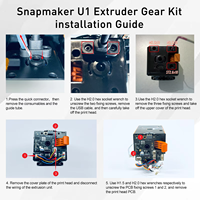 Kit de Mise à Niveau de l'Extrudeur pour Snapmaker U1 : Engrenages en Acier Trempé SKD11 à Dents Nano-Revêtues, Poignée CNC, Engrenage Hélicoïdal POM pour Imprimante 3D