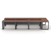 Vente directe d'usine - Poste de travail exécutif moderne de haute technologie, bureau convertible en panneaux de teck pour salle de réunion et atelier