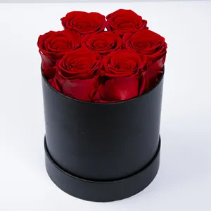 Boîte-cadeau personnalisée en gros de rose éternelle immortelle véritable stabilisée éternelle pour toujours fleur décorative roses conservées dans une boîte
