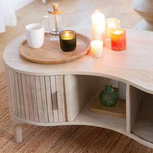 Mesa de Centro de Madera Sólida Moderna y Lujosa, Diseño Minimalista, Superficie Audaz, Materiales Ecológicos, Muebles Premium para Sala de Estar - Product Image 3