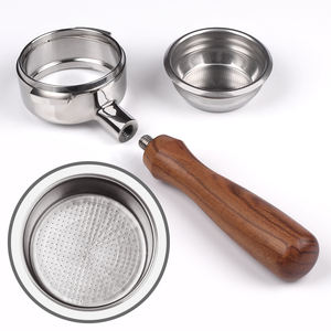 Aksesori Barista Portafilter kopi baja tahan karat 58mm Portafilter tanpa dasar kopi dengan pegangan kayu cocok untuk Nuova - Product Image 5