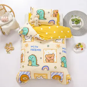 New Designer Bedding Sets 100% Cotton Nursery School Cute 3 PCS Kids Bed Sheets 6PCS Baby Bedding Set