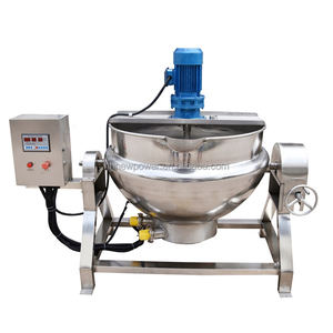 Machine de fabrication de confiture <span class=keywords><strong>600L</strong></span> marmite de cuisson de confiture de fraises bouilloire chemisée à chauffage au gaz pour confiture boisson aux fruits confits - Product Image 1