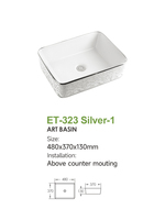 Lavabo rectangulaire en céramique moderne pour salle de bain en noir doré blanc or avec 5 ans de garantie pour les hôtels et les toilettes