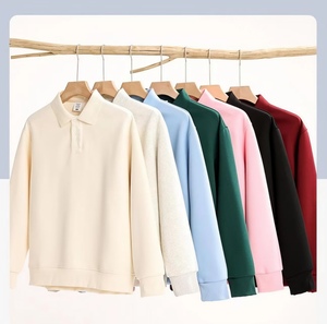 Sweat-shirt à col polo personnalisé de haute qualité, logo personnalisé, OEM, coupe ample, manches longues, pour homme et femme, tissu personnalisé - Product Image 4