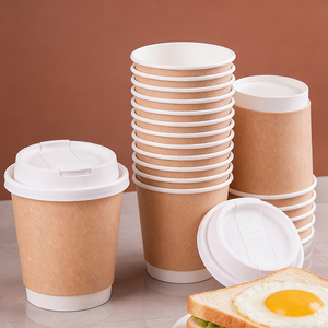 แก้วกาแฟกระดาษพิมพ์ลายเองขนาด 6 ออนซ์ แก้วกาแฟกระดาษแบบใช้แล้วทิ้งพร้อมฝาปิด แก้วกาแฟสองชั้นสำหรับเครื่องดื่มร้อนและชาไข่มุก - Product Image 3