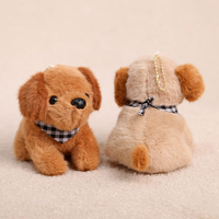 En gros, Porte-clés pendentif en peluche chien mignon assis avec écharpe, doux et moelleux, en forme de chien bonbon, pour cadeau de mariage ou de fête