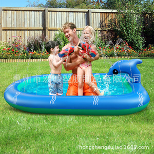 Piscine gonflable pour enfants en forme de dauphin, 110x90cm, 170x110cm, pour usage extérieur et jeux à domicile - Product Image 2