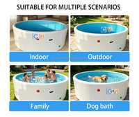 Aufblasbarer Runder Pool mit Drop-Stitch-Technologie Tragbarer Faltbarer Schwimmpool für die Familie