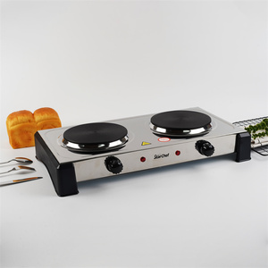<span class=keywords><strong>Plaque</strong></span> chauffante électrique portable à deux brûleurs pour la cuisine, 5 réglages <span class=keywords><strong>de</strong></span> <span class=keywords><strong>puissance</strong></span>, 2000 watts, avec fusible thermique - Product Image 3