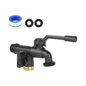 Kangweishen Brass Faucet NPT 3/4 Wall Mounted Black Frost Resistant For Balcony Lawn Outdoor Use - Product Image 1