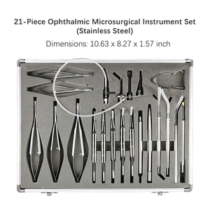 21-teiliges Ultraleichtes Titan-Legierungs-Instrumentenset für Kataraktchirurgie Mikrochirurgisches Ophthalmologisches Instrumentenset Geschenkbox - Product Image 5