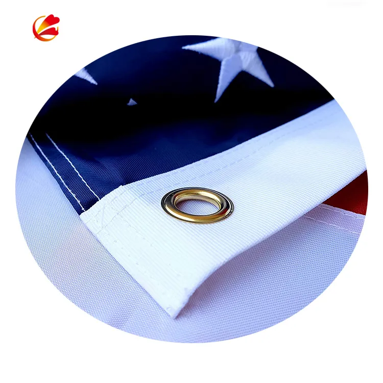 Perma-nyl Nylon American Flag Durable Custom 3x5 Embroidered Sewn Stripes American Country Flag