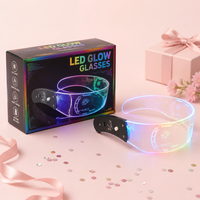 Lunettes LED néon lumineuses, lunettes de soleil technologiques cyberpunk de science-fiction pour les soirées EDM, les festivals de musique, les bars, les fêtes de Noël, lunettes lumineuses