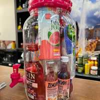 Distributeur de boissons en plastique transparent noir de 3,8 L (1 gallon) avec robinet pour jus et thé